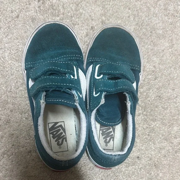 Vans Blue Sneakers with Velcro Straps and Signature Stripe - Picture 2 of 7